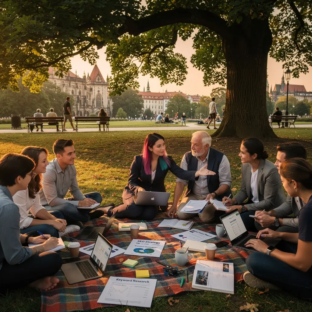 Pohled na webovou stránku s optimalizovaným obsahem a klíčovými slovy